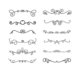 Obraz premium dividers ornaments line style icon bundle vector design