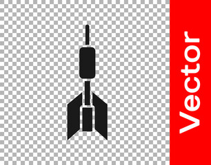 Black Dart arrow icon isolated on transparent background. Vector.