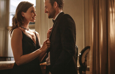 Loving couple at a night club