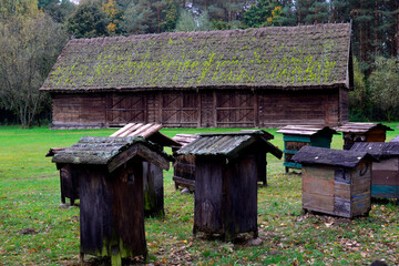 wooden barns from Podlasie in the vicinity of the city of Białystok in Podlasie in Poland