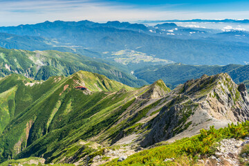 Japanese Alps above the Hakuba Valey, Mount Goryu, Japan