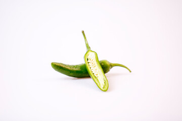 fresh chili on white background
