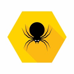 Halloween spider icon with glowing eyes, Halloween holiday.