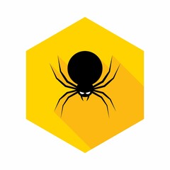 Halloween spider icon with glowing eyes, Halloween holiday.