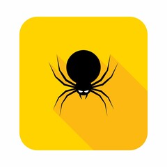 Halloween spider icon with glowing eyes, Halloween holiday.