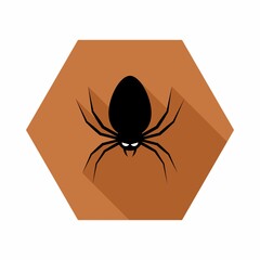 Halloween spider icon with glowing eyes, Halloween holiday.