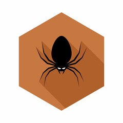 Halloween spider icon with glowing eyes, Halloween holiday.