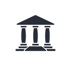 Bank building. Financial institution. Vector icon isolated on white background.