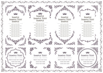 vintage ornament set. borders and frames.