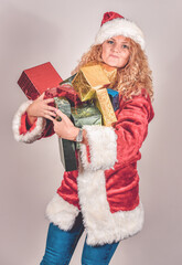 Girl dressed as Santa