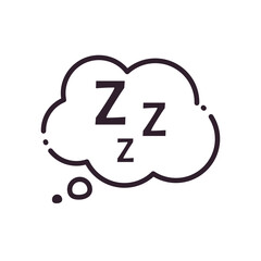 sleeping cloud bubble line and fill style icon vector design