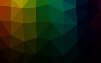 Dark Multicolor, Rainbow vector polygonal background.