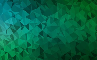 Dark Blue, Green vector abstract polygonal cover.