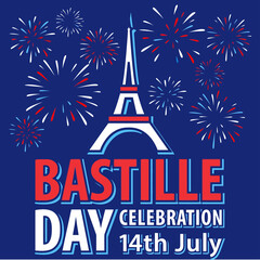 Obraz na płótnie Canvas Love France Bastille Day stock illustration Background