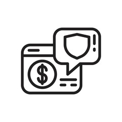 online banking security icon in line style isolated on white background. EPS 10