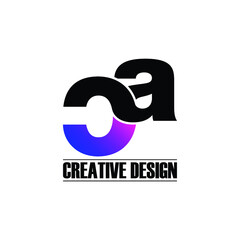 Letter CA simple logo design vector