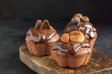 homemade chocolate cupcake.