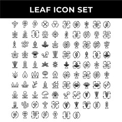 leaf icon set include leaf vector