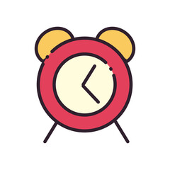 clock line and fill style icon vector design
