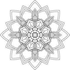 Easy Mandala coloring book simple and basic for beginners, seniors and children. Set of Mehndi flower pattern for Henna drawing and tattoo. Decoration in ethnic oriental, Indian style.