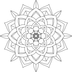 Easy Mandala coloring book simple and basic for beginners, seniors and children. Set of Mehndi flower pattern for Henna drawing and tattoo. Decoration in ethnic oriental, Indian style.