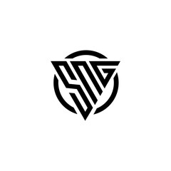 Initial letter SNG triangle monogram clean modern simple logo