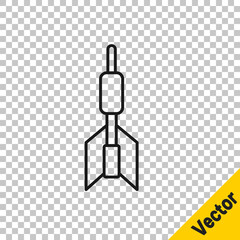 Black line Dart arrow icon isolated on transparent background. Vector.