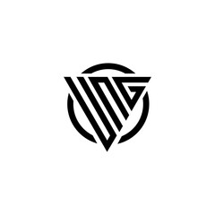 Initial letter UNG triangle monogram clean modern simple logo