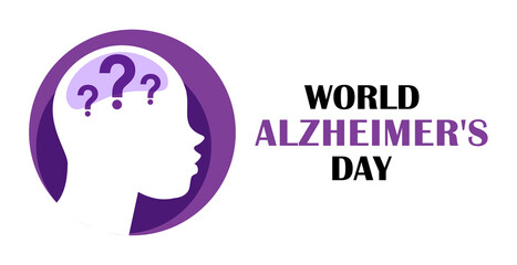 World Alzheimer's day banner light background. Vector illustration