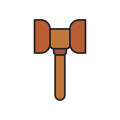 law hammer line and fill style icon vector design