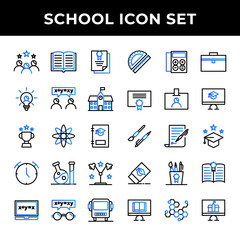 school icon set include graduation,study,certificate,creativity,discuss,school,award,education,book,clock,laboratory,studying,calculator,ruler,certificate,eraser,science