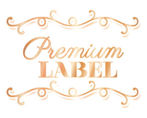 Premium label divider ornament gold vector design