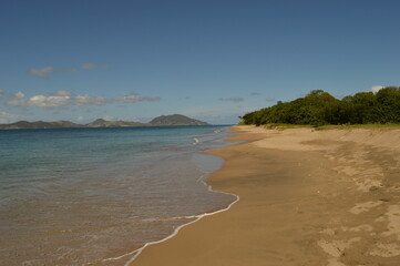 The picture perfect beaches of the paradise islands on St Kitts And Nevis in the Caribbean Ocean