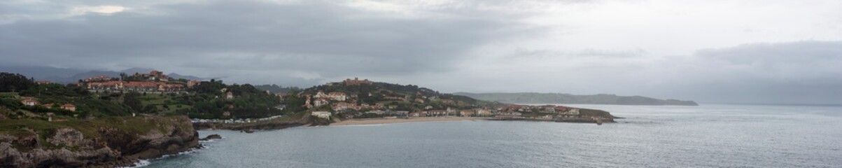 Fototapeta na wymiar Panorama of Comillas, north coast of Spain.