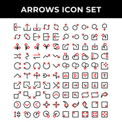 arrows icon set include up, down, left, right, upload, download