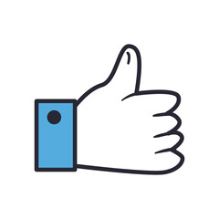 like hand line and fill style icon vector design