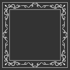 Abstract floral frame black elegant background. -  vector.