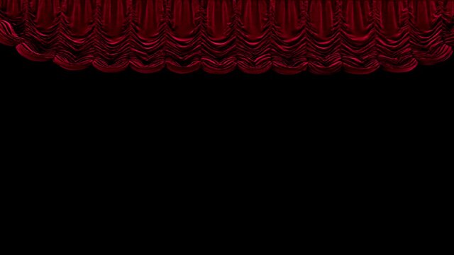 Red theater curtain in theater With alpha channel