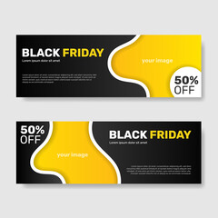 Flat design black friday banners template. - Vector.