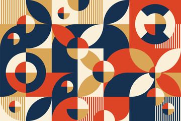 colorful abstract geometric mural illustration for decoration. © ajipro