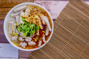 Vietnamese noodle soup with chicken feet