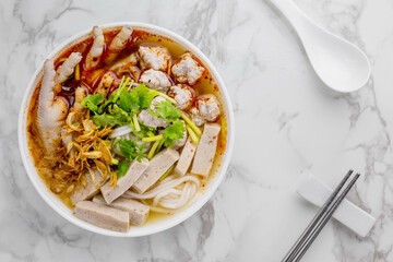 Vietnamese noodle soup with chicken feet