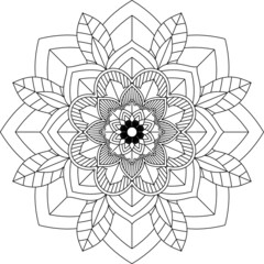 Easy Mandala coloring book simple and basic for beginners, seniors and children. Set of Mehndi flower pattern for Henna drawing and tattoo. Decoration in ethnic oriental, Indian style.