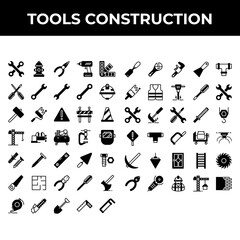 tools construction icon set include wrench,hydrant,pliers,drill,pan tone,screwdriver,wrenches,helmet,hammer,roller,sign,delimiter,cone,vise,compressor,clamp,shield,screw,nail,water pass,shovel,bold