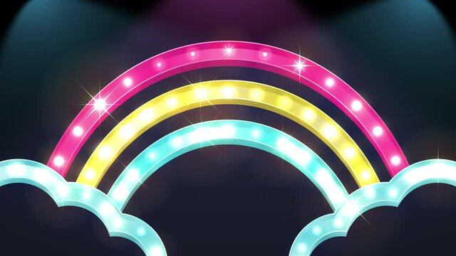 シアターライトのポップなレインボー　ループ