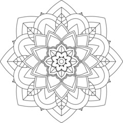 Easy Mandala coloring book simple and basic for beginners, seniors and children. Set of Mehndi flower pattern for Henna drawing and tattoo. Decoration in ethnic oriental, Indian style.