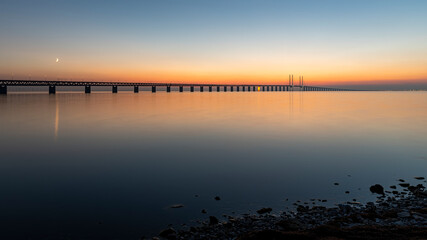 Oresunds Bridge after a Wonderful Sunset