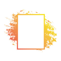 modern frame orange yellow and splash vector design