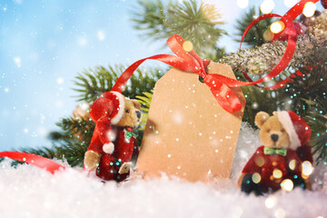 Christmas Ornament , Greeting card Merry Christmas and Happy New Year