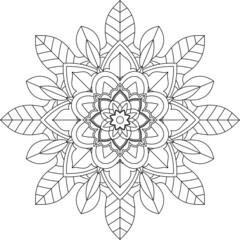 Easy Mandala coloring book simple and basic for beginners, seniors and children. Set of Mehndi flower pattern for Henna drawing and tattoo. Decoration in ethnic oriental, Indian style.